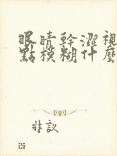 眼睛干涩视力有点模糊什么原因