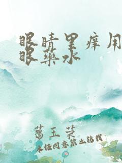 眼睛里痒用什么眼药水