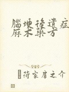 脑埂后遗症腿脚麻木药方