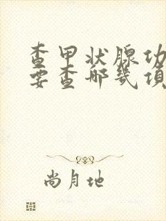 查甲状腺功能主要查哪几项