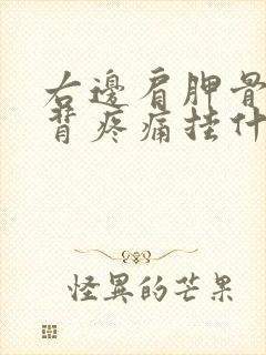 右边肩胛骨处后背疼痛挂什么科