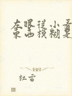 左眼从小看不清东西模糊是什么原因?