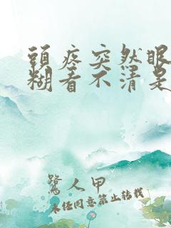 头疼突然眼睛模糊看不清是怎么回事儿