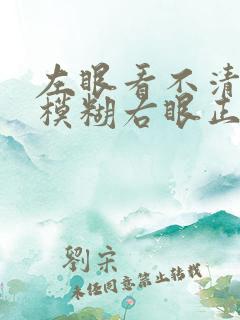 左眼看不清东西模糊右眼正常