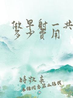 做早射一共需要多少费用