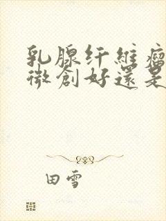 乳腺纤维瘤是做微创好还是动手术好