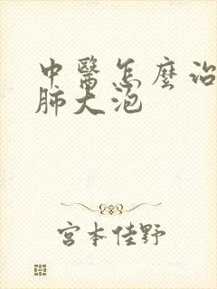 中医怎么治疗好肺大泡