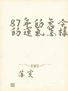 87年的兔今年的运气怎样