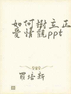 如何树立正确的爱情观ppt