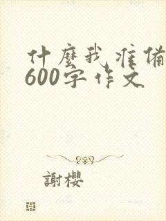 什么我准备好了600字作文