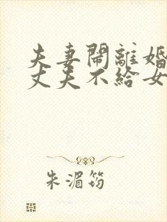 夫妻闹离婚期间丈夫不给女方生活费