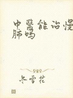 中医能治慢性阻肺吗