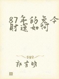 87年的兔今天财运如何