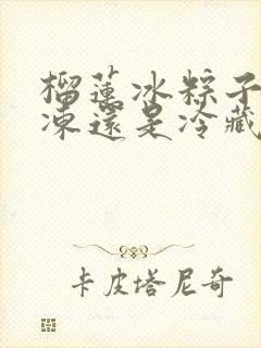 榴莲冰粽子是冷冻还是冷藏