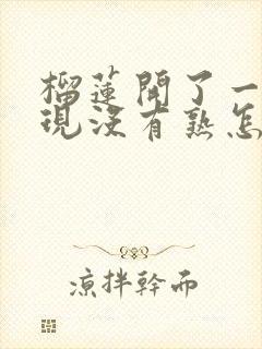 榴莲开了一半发现没有熟怎么办