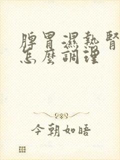 脾胃湿热肾阴虚怎么调理