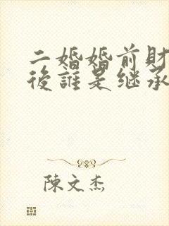 二婚婚前财产死后谁是继承人