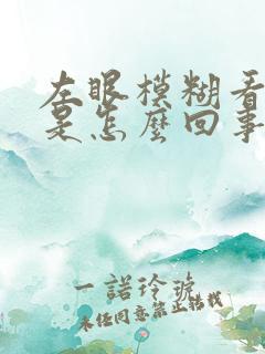 左眼模糊看不清是怎么回事