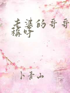 老婆的哥哥怎么称呼