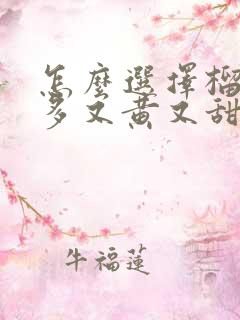 怎么选择榴莲肉多又黄又甜