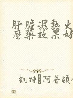 肝胆湿热火旺什么药效果好