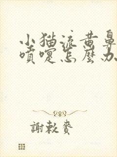 小猫流黄鼻涕打喷嚏怎么办