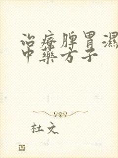 治疗脾胃湿热的中药方子