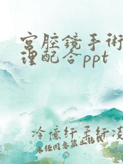 宫腔镜手术的护理配合ppt