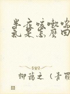 半夜咳嗽喘不上气是怎么回事