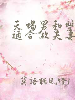 天蝎男和双子女适合做夫妻吗