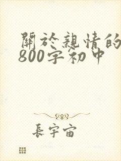 关于亲情的范文800字初中