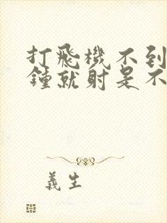 打飞机不到一分钟就射是不是早