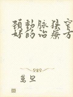 颈动脉狭窄比较好的治疗方法