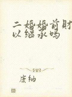 二婚婚前财产可以继承吗