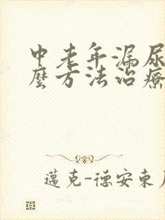 中老年漏尿用什么方法治疗