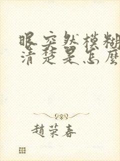 眼突然模糊看不清楚是怎么回事