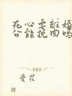 死心要离婚的老公能挽回吗