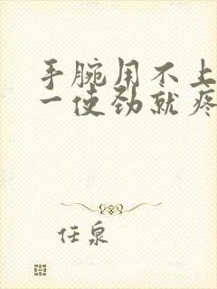 手腕用不上力,一使劲就疼怎么回事