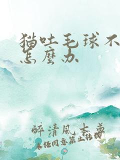 猫吐毛球不吃饭怎么办