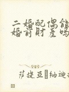 二婚配偶能继承婚前财产吗