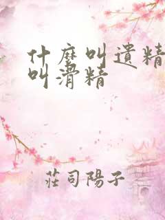 什么叫遗精什么叫滑精