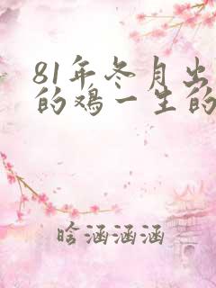 81年冬月出生的鸡一生的命运