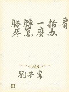 胳膊一抬肩膀就疼怎么办