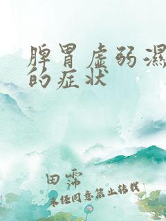 脾胃虚弱湿气重的症状