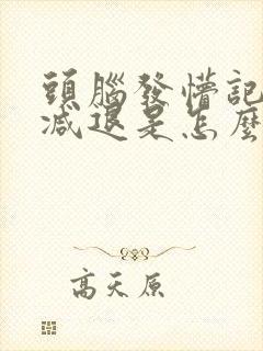 头脑发懵记忆力减退是怎么回事