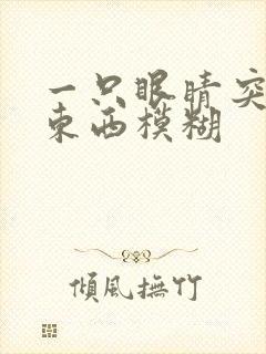 一只眼睛突然看东西模糊