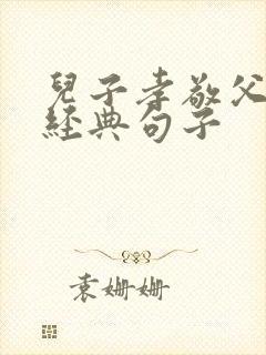 儿子孝敬父母的经典句子