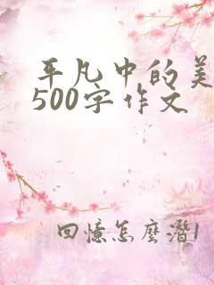 平凡中的美作文500字作文