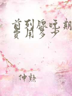 前列腺晚期治疗费用多少