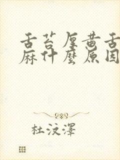 舌苔厚黄舌头发麻什么原因